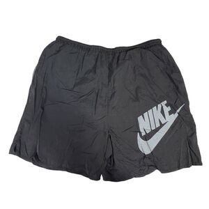 Vintage 90s Nike black large  Swoosh Lined Swim Trunks Mens spell out